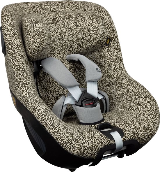 Autostoelhoes Geschikt voor Maxi Cosi Pearl 360 - Maxi Cosi Hoes Groep 0-1 - Zacht Katoen - Perfecte Pasvorm - Zand Luipaard van Merkloos