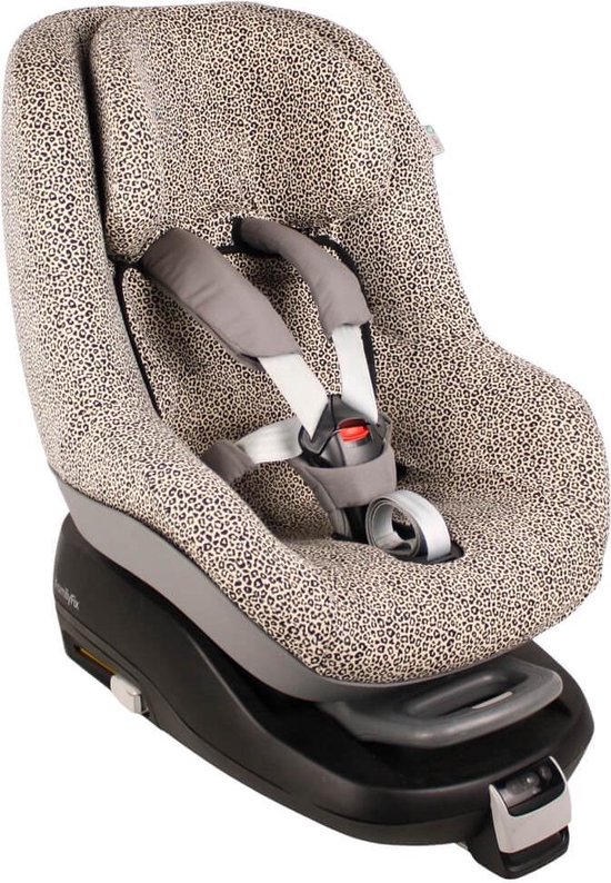 Autostoelhoes Geschikt voor Maxi Cosi Pearl -Maxi Cosi Hoes Groep 0-1 - Zacht Katoen - Perfecte Pasvorm - Beige - Zand Luipaard van Merkloos