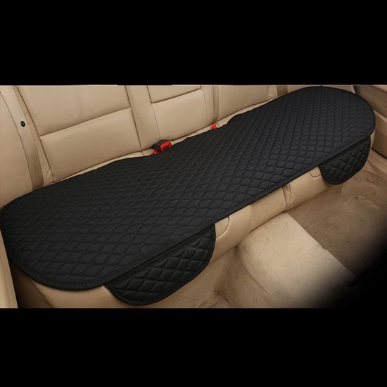 Autostoelhoes voor de achterbank, ademend linnen, krasbestendig, geschikt voor de meeste sedans en SUV's, huisdierbeschermend kussen, 134 cm x 50 cm, Zwart. van Merkloos