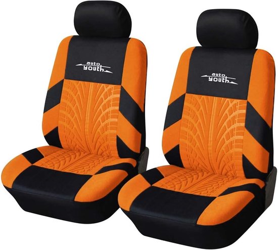 Autostoelhoezen voor voorstoelen Autostoelbeschermers Bandenrails Autostoelaccessoires Oranje van Merkloos