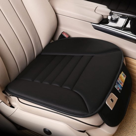 Autostoelkussens - Autostoelbeschermers - Traagschuim - Antislip Zitkussen - Beschermers - Ergonomisch Design - met Opbergzak - Comfortabel - Ademend - Geschikt voor Auto- en Bureaustoelen - 48*50*3cm - Zwart van Festando