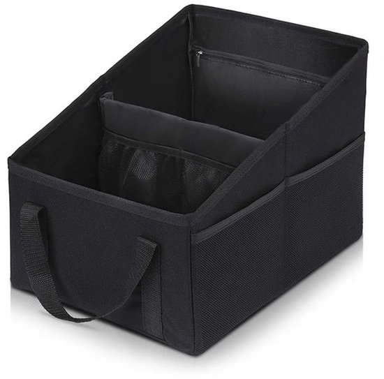 Autostoelorganizer - Organizer voor de passagiersstoel - Opvouwbare, kleine autostoelorganizer - Geschikt voor de voor- en achterbank op de middenconsole - Achterbankorganizer met bevestigingsriem - Handig voor het opbergen van spullen van kinderen. van Merkloos