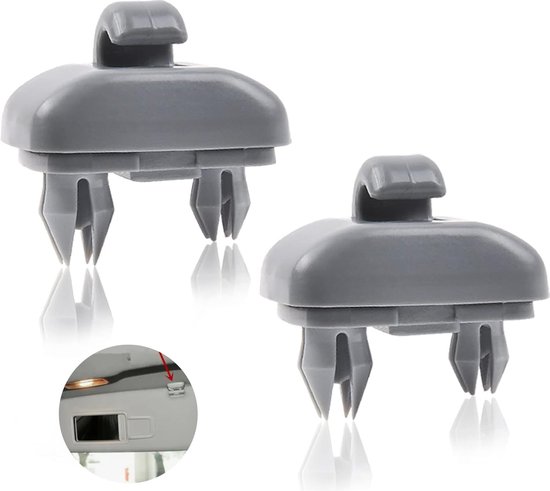Autozonneklep - Cliphaak - Autoaccessoires - Auto-zonneschermen - Zonneklep Hhaken voor de Auto - Binnenhaken Voor Zonnekleppen - Autohouder voor Zonneklep - Compatibel Met Audi A3A4LA5A6LQ5Q3 - Grijs - 2 Stuks - Automatische Zonneklep Ter Vervanging van Veeleex