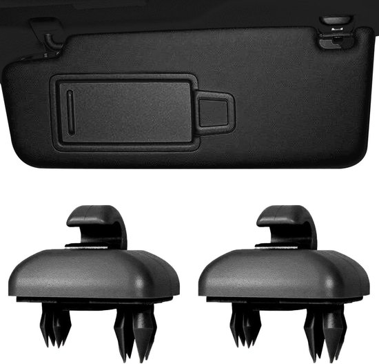 Autozonneklep - Cliphaak - Autoaccessoires - Auto-zonneschermen - Zonneklep Hhaken voor de Auto - Binnenhaken Voor Zonnekleppen - Autohouder voor Zonneklep - Compatibel Met Audi A3A4LA5A6LQ5Q3 - Zwart - 2 Stuks - Automatische Zonneklep Ter Vervanging van DEWVoldoende