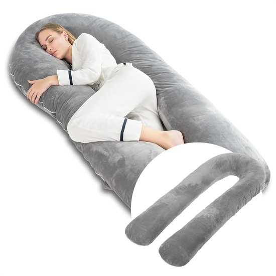 Avalo Zwangerschapskussen 5XL - 330CM - Afneembare Hoes - Zijslaapkussen / Body Pillow / Lichaamskussen / Voedingskussen van Avalo