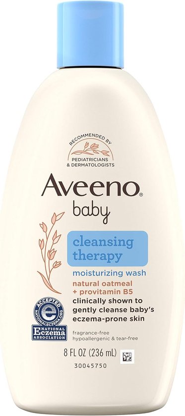 Aveeno Baby Cleansing Therapy Hydraterende was 236ml van Aveeno