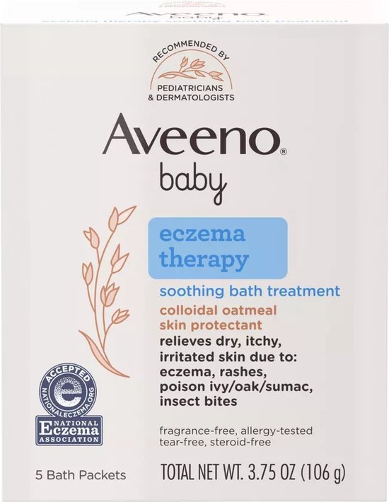 Aveeno - Baby Eczema Therapy Soothing Bath Treatment for Relief of Dry, Itchy and Irritated Skin van Merkloos