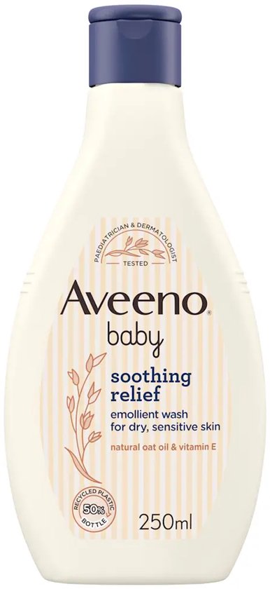 Aveeno Baby Soothing Relief Emollient Wash | Douchegel Voor Zeer Droge en Gevoelige Huid, 250ml van Aveeno