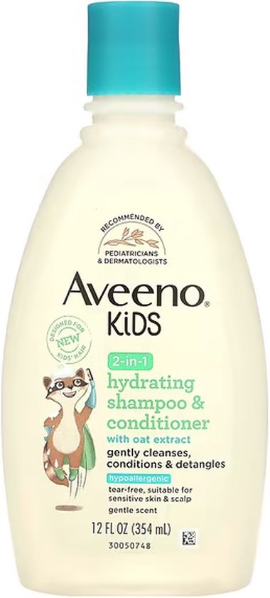 Aveeno, Kids, 2-in-1 hydraterende shampoo en conditioner met haverextract - alle haartypes - 354ml van Merkloos