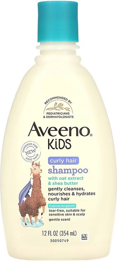 Aveeno Kids Curly Hair Shampoo – Krullend & Afro Haar met Haverextract & Sheaboter – 354 ml van Merkloos