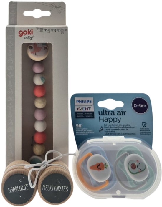 Avent Kraamcadeauset met Fopspeen - Ketting Roze - Haarlokje en Melktandjes doosjes – Luxe Cadeauset | Giftbox | Perfect Geschenk voor Iedereen van Merkloos