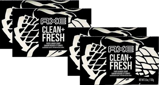 Axe Clean + Fresh Face & Body Soap - 4 x 100 g van Axe