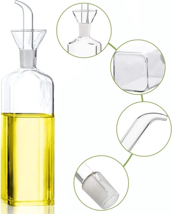 Azijn olie karaf dispenser oliefles glas olijfolie dispenser fles glas koken voor keuken / grillen / BBQ / bakken / salade / soja-saus 500 ml (240 ml) van Yolistar