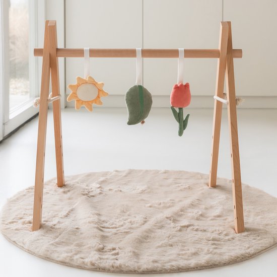 Babiem® Babygym George - Houten Babygym met 3 Speeltjes - Baby Speelgoed 0 jaar - Kraamcadeau van Babiem