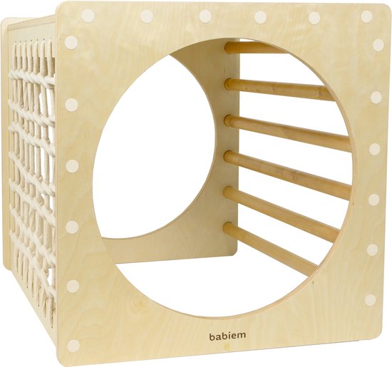 Babiem® Ben – Klimrek – Klimkubus – Houten Speelgoed – Klimrek Kinderen – Bevordert fysieke ontwikkeling – Vanaf 3 Jaar – Montesorri Speelgoed – FSC Hout van Merkloos