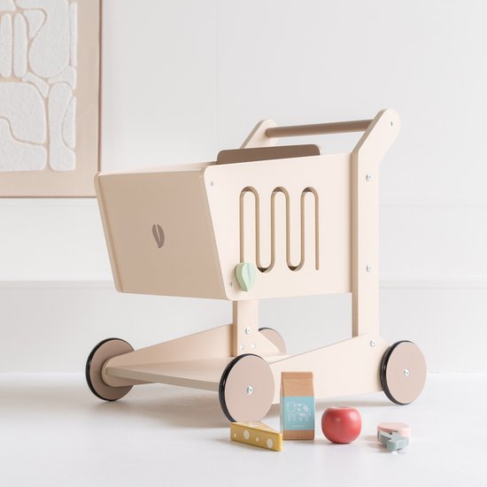 Babiem Loopwagen Oliver – houten loopwagen 1 jaar - montessori speelgoed - inclusief accessoires van Babiem