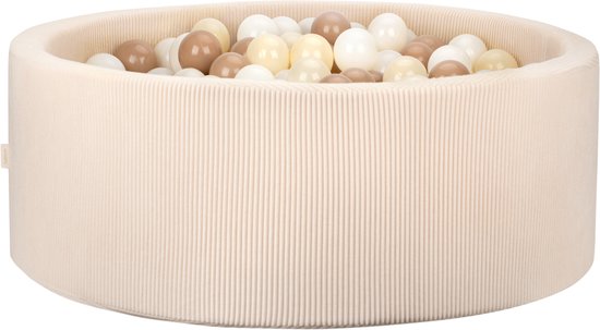 Babiem® Milou - Ballenbak - Incl. 200 Ballen - Ballenbad - Ballenbak Ballen - Ballenbak Baby - 90cm Ø - Speelgoed 1 Jaar - 1 t/m 5 Jaar - Beige van Babiem