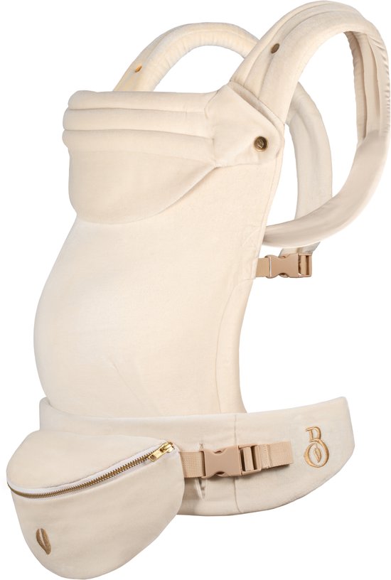 Babiem® Olivia - Draagzak - Met Bijpassend Fanny Pack - Kinderdrager - Draagzak Baby - 3 Draagposities - Tot 15 Kilo - Draagzak Peuter - Off-white van Babiem