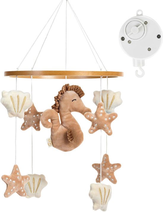 Babiem® Zoë - Muziekmobiel Baby - Zeepaardje - Incl. Muziekdoosje - Muziekhanger - Boxmobiel - Muziekdoosje Baby - Geen Batterijen Nodig van Merkloos