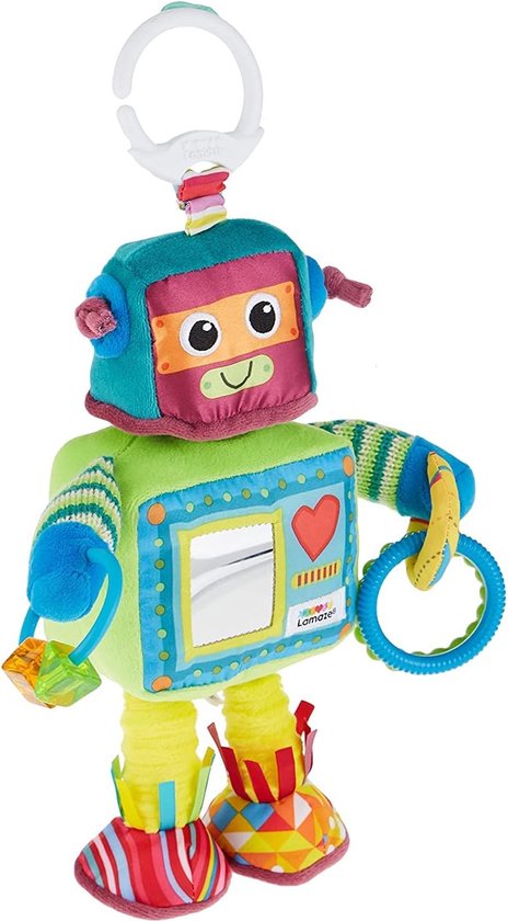 babies toys Rusty the Robot, Clip on Pram and Pushchair Newborn Baby Toy, Sensory Toy for Babies Boys and Girls from 0 to 6 Months van Lamaze