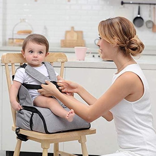 Babify 2-in-1 reis-kinderstoel met opbergruimte, zacht grijs van Babify