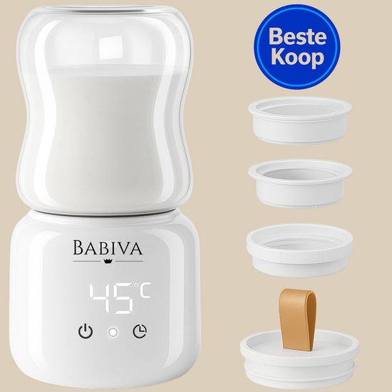 BABIVA® Flessenwarmer 2025 - Flessenwarmer Onderweg - Draadloos -Draagbare- USB - BPA Vrij- Oplaadbaar - 12 uur warm - Geschikt voor Philips Avent, Dr Browns, Etos, Medala, Kruidvat, Nuk, Difrax, Alvar, Bibs, Nuby, Mam flessen- Met Antibacteriële dop