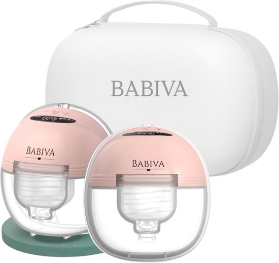 BABIVA® Premium Handsfree Borstkolf - Elektrische Borstkolf - Draadloze borstkolf - Oplaadbaar - 2025 Model -BPA Vrij - Pijnloos - Dubbele borstkolf - Grote Melktank- Antibacterieel Tas - Gratis E-book– Gratis 20 Bewaarzakjes - 3 Modi & 12 Zuigstand van BABIVA