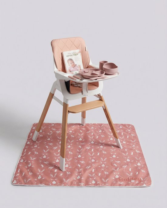 Babley Startbundel Baby-Led Weaning / Rapley-methode Roze – Meegroeistoel, Spatmat, Siliconen Kinderserviesset & BLW Handboek | Compleet startpakket voor vaste voeding | 6–36 maanden