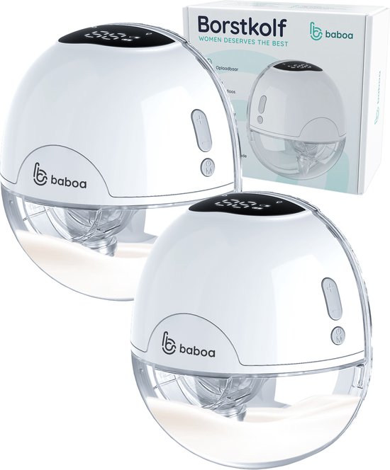 Baboa® - Dubbele Draadloze Elektrische Borstkolf - Borstvoeding - BPA Vrij - Extra Borstschildverkleiners - Draagbaar Kolfapparaat - Extra Moedermelk Bewaarzakjes van Baboa