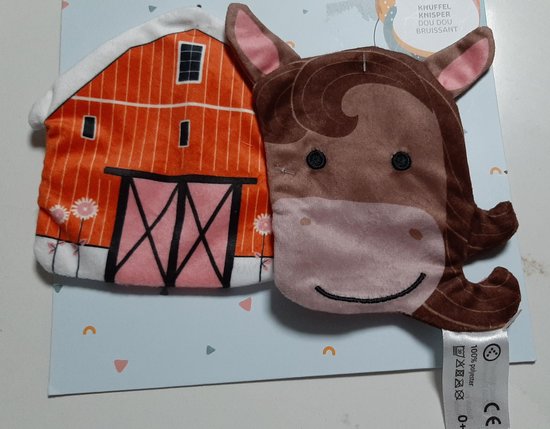 Baby 0+ - kraamcadeautje - paard knisper knuffeldoekje - set 2x knisperdoekje boerderij dier van Merkloos