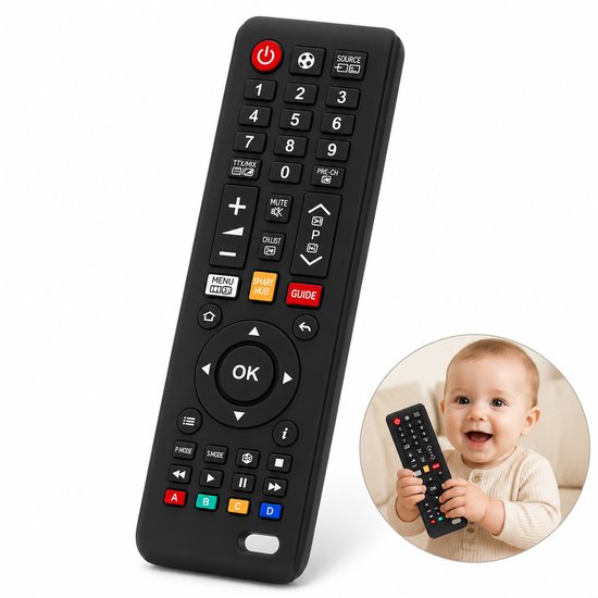 Baby Afstandsbediening - 100% Siliconen Bijtring-Sensorisch Speelgoed -TV-Afstandsbediening -Educatief Bijtspeelgoed-Babybijtring