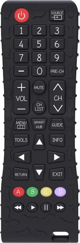 Baby Afstandsbediening - Baby Speelgoed - Babyshower - Baby - Peuter - Peuter Speelgoed - Bijtring - Bijtspeelgoed - BPA-vrij - PVC-vrij - 100% Siliconen - Kraamcadeaus - Ijsblokjesvorm - Teething Ring - Remote Control Teething - Zwart - Black - van Mushie