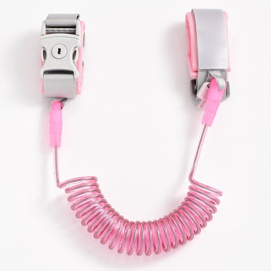 Baby Anti-Verlies Polsband - Veiligheidsriem voor Peuters & Kinderen - 360 Draaibaar - Met Sleutelslot - Roze van Merkloos
