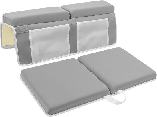Baby Bad Kniekussen - Knielmat Elleboogsteun - Baby Verzorging - Antislip Zuignappen - 56x43cm - Grijs