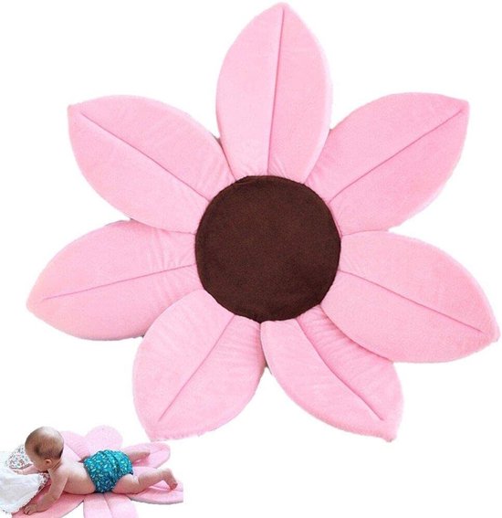 Baby Bad Kussen - Badbloem Zitje - Baby Veilig Baden - Opvouwbare Lotus Vorm - 70 cm - Roze