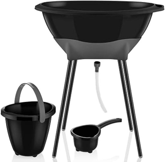 Baby Bad Set - Babybadje met Accessoires - Baby Verzorgen - Ergonomisch Ontwerp - 1 Stuk - Zwart