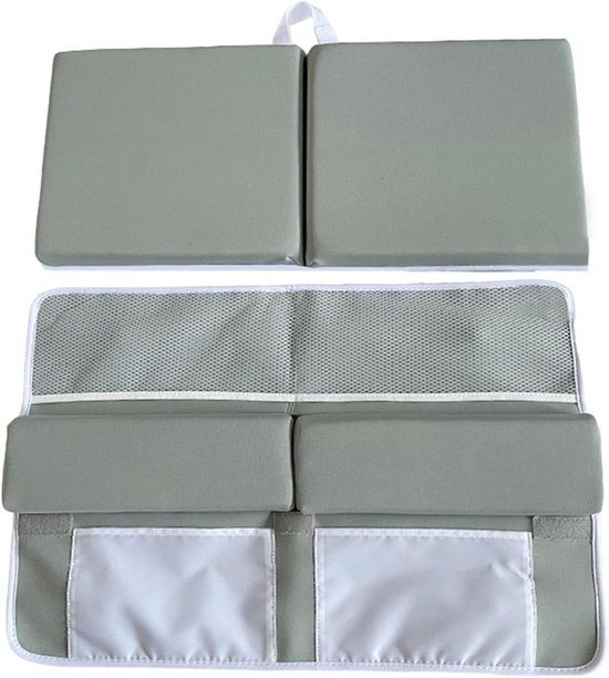 Baby Bad Set - Kniekussen Ondersteuning - Comfortabel Baden - Met Opbergvakken - 56 x 28 cm - Grijs