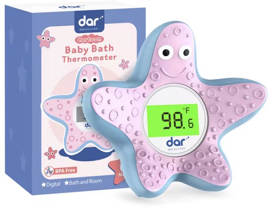 Baby Bad Thermometer Editie: (Patrick) Zeester | Digitaal + LED Display – Veilige Badtemperatuur & Drijvend Speelgoed – Instelbaar °C/°F – speelgoed voor Baby’s & Peuters van Merkloos