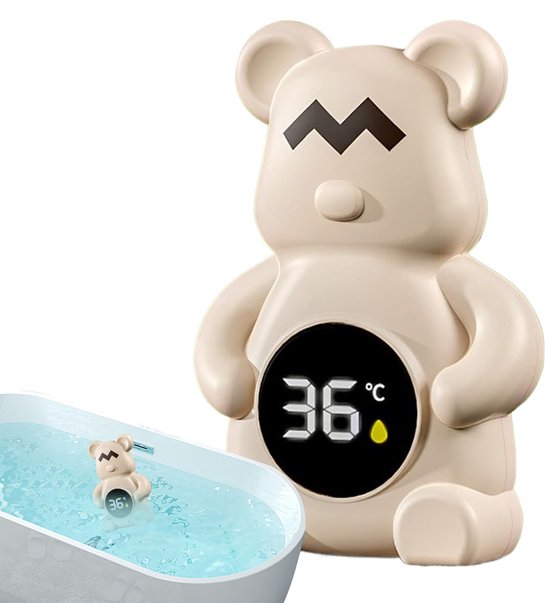 Baby Bad Thermometer, Watertemperatuur Monitor, 5.51x3.94in Drijvende Beer Speelgoed, Digitaal LCD-scherm, Veilig Bpa Materiaal voor Douche, Zwemmen, Spa, Zwembad Hot, Lente, Binnen van Merkloos