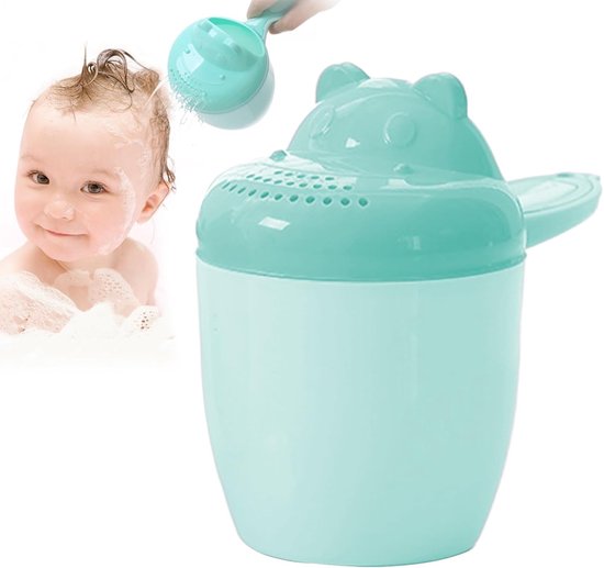 Baby Badbeker - Waterkruik Baby - Baby Haar Wassen - Anti-spat Design - 22x17x12 cm - Groen