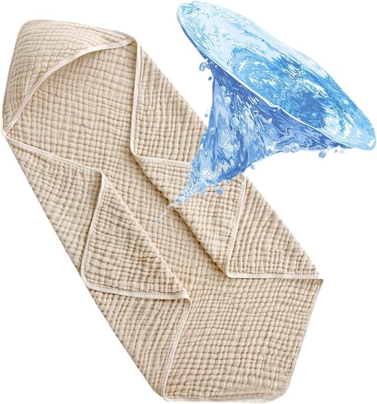 Baby Badcape - Kinderhanddoek met capuchon - Na het badderen - Extra zacht materiaal - 90 x 90 cm - Khaki