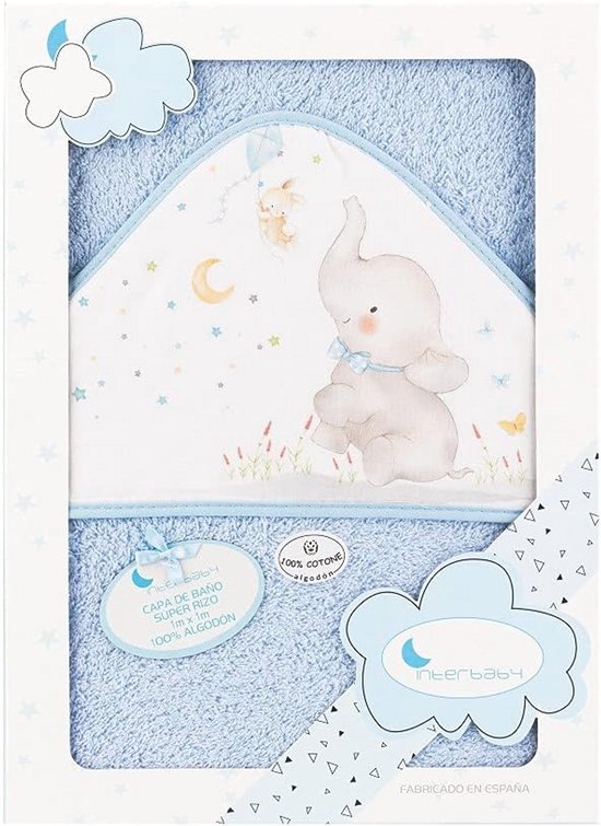 Baby Badcape met Capuchon - Zachte Katoenen Badstof in Olifant Design
