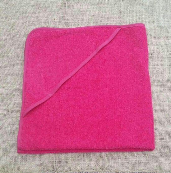 Baby badcape / omslagdoek fuchsia roze - 100% katoen - Funnies van Funnies.