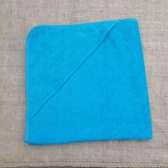 Baby badcape / omslagdoek turquoise blauw - 100% katoen - Funnies van Funnies.