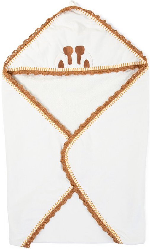 Baby Badcape + Washandje - 80x80 Cm - Jersey - Crochet Ecru van Jollein