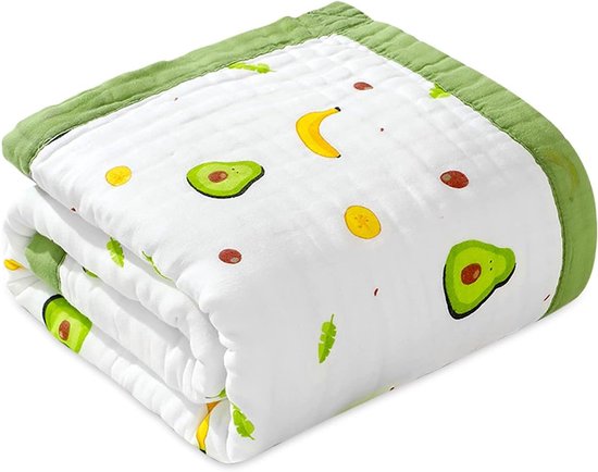 Baby Badhanddoek - Baby Deken Muslin - Baby Aankleden - 6 Lagen Katoen - 110x110 cm - Groen