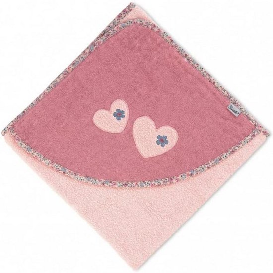 Baby Badhanddoek met Capuchon 100x100 cm Zachtroze - Muis Patroon van Fabelab
