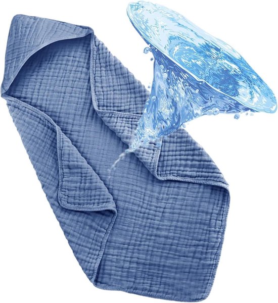 Baby Badhanddoek - Met Capuchon - Na het Baden - Snel Drogen - 89 x 89 cm - Donkerblauw