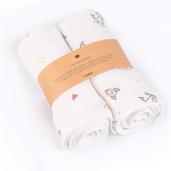 Baby badhanddoek - Mousseline doek - Zacht afdrogen - 4-laags katoen - 70x70 cm - Chopper & Trio