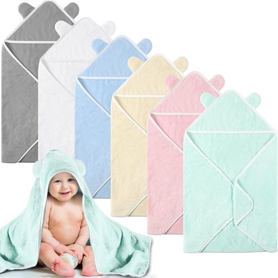 Baby Badhanddoeken met Capuchon - Baby Deken Handdoek - Baby Afdrogen - Zacht Coral Fleece Materiaal